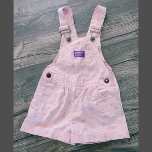 Rare Vintage Oshkosh B’Gosh Floral Shortalls Made in USA Girls 5